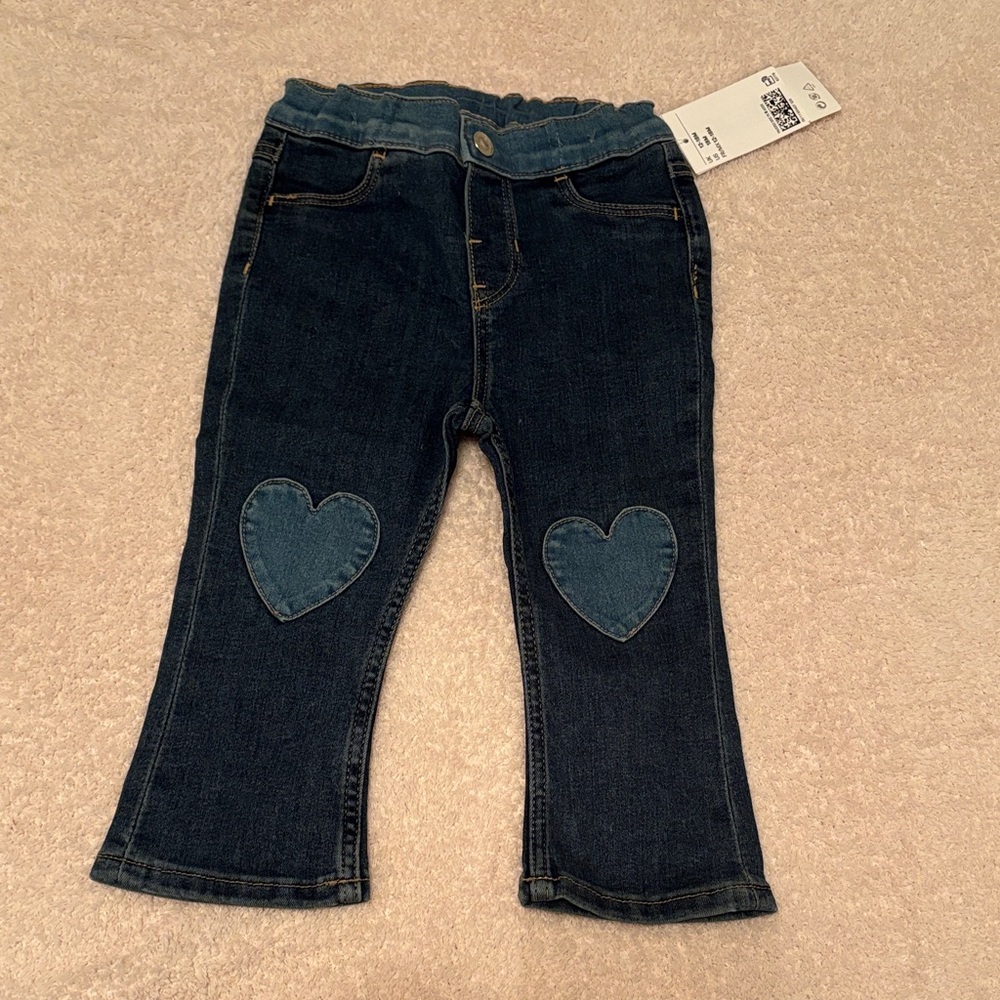 H&M Dark Blue Kids Jeans with Heart Accents